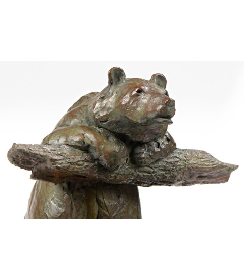 Sculpture bronze L'ours philosophe Bodin 7