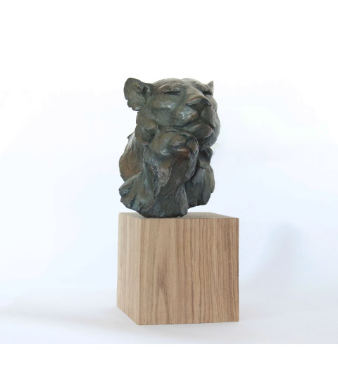 Sculpture bronze lions mère sévère Bodin