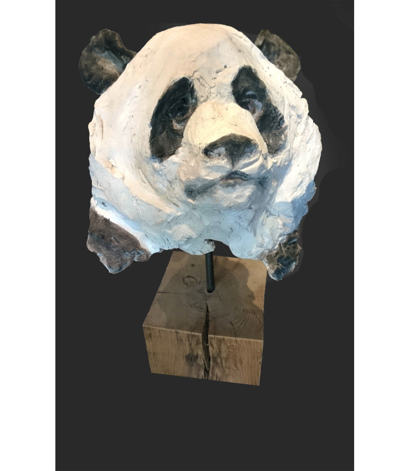 Panda, terre cuite par Claire Crétu
