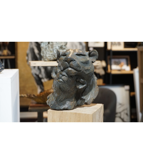 Sculpture bronze lions mère sévère details 2 Bodin