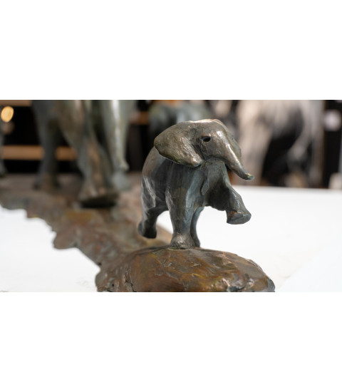 Sculpture bronze elephants aventi Bodin details