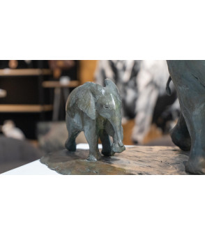 Sculpture bronze elephants aventi Bodin details 4
