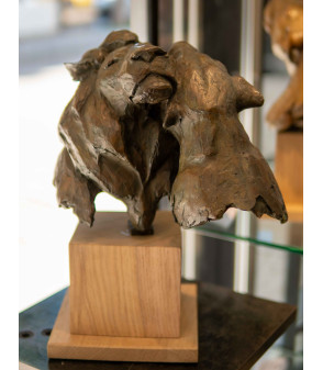 Sculpture bronze Tendresse Lions Bodin 2