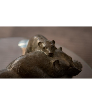 Sculpture bronze maternite sur une table Jean-Marc Bodin  5