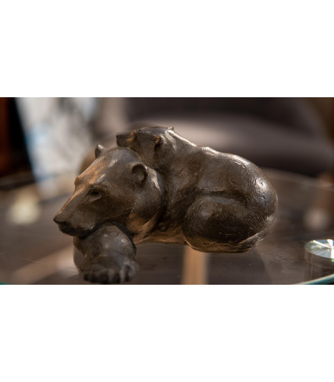 Sculpture bronze maternite sur une table Jean-Marc Bodin  2