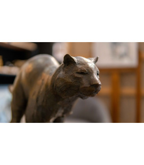 Sculpture bronze Le tigre au galop details 3 Bodin