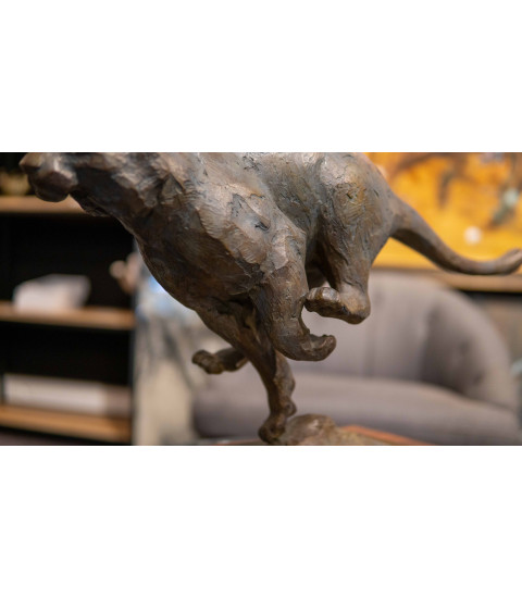 Sculpture bronze Le tigre au galop details 4 Bodin