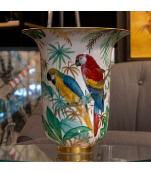 Vase Tropical Jungle Parrots Aude de Boisjan