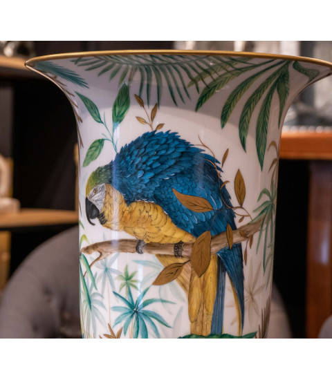 Vase Tropical Jungle Parrots details 2 Aude de Boisjan