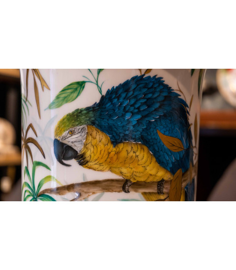 Vase Tropical Jungle Parrots details 3 Aude de Boisjan