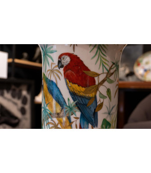Vase Tropical Jungle Parrots details 4 Aude de Boisjan