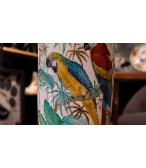 Vase Tropical Jungle Parrots details 6 Aude de Boisjan