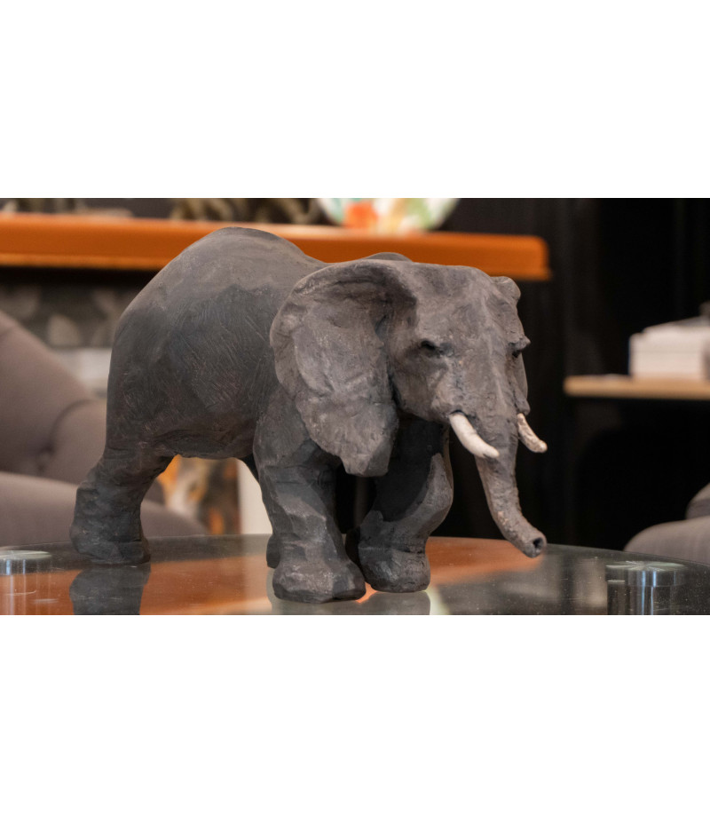 Elephant Sculpture raku, par Francine Mellier