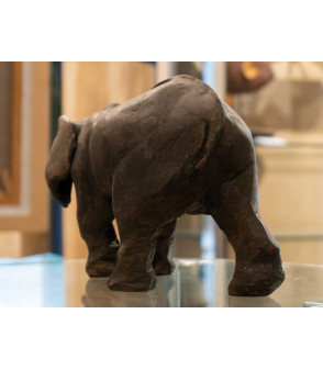 Eléphant, sculpture raku, par Francine Mellier 6