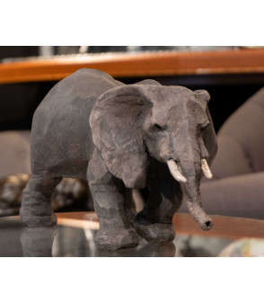 Eléphant, sculpture raku, par Francine Mellier 3