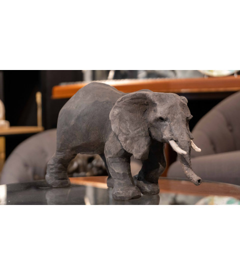 Eléphant, sculpture raku, par Francine Mellier 8