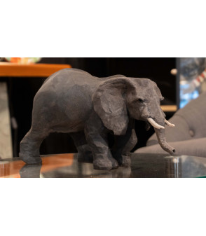 Eléphant, sculpture raku, par Francine Mellier 9