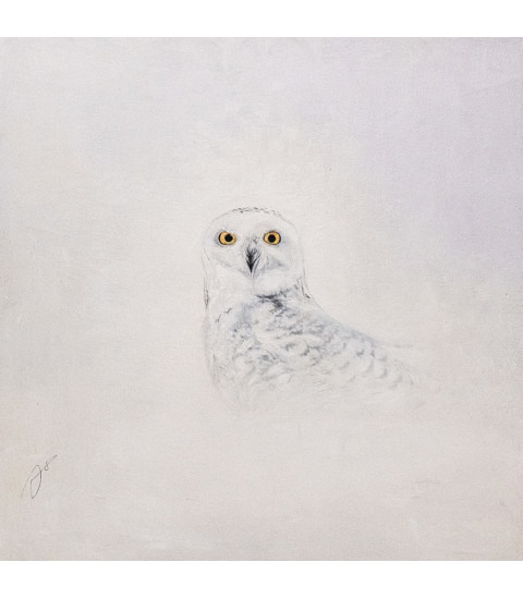« Dans la brume hivernale »_Peinture_Encaustique_Julie_Salmon_Artiste_Animalier_Animal_Art_Gallery_Paris