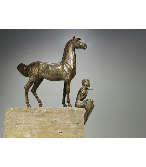 Sculpture - Bronze - A L'horizon - cheval - Safran