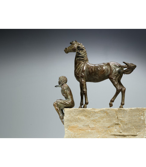 Sculpture - Bronze - A L'horizon - cheval - Safran - 2