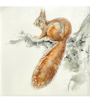 Écureuil 2 par Estelle Rebottaro pour Animal Art Gallery Paris