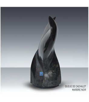 sculpture marbre queue de cachalot Yann Fustec profil