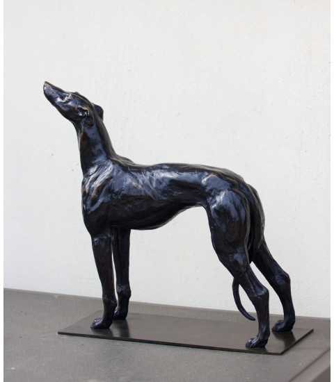Sculpture en bronze Greyhound de profil 1 de Igor Ly