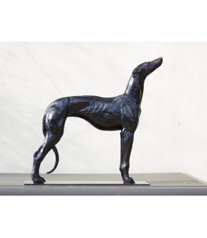 Sculpture en bronze Greyhound de profil 5 de Igor Ly