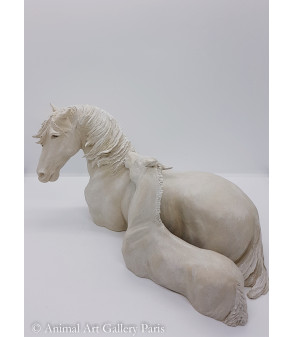 Sculpture animaliere chevaux A la mere Axelle Safran_Artiste_Animalier_Animal_Art_Gallery_Paris