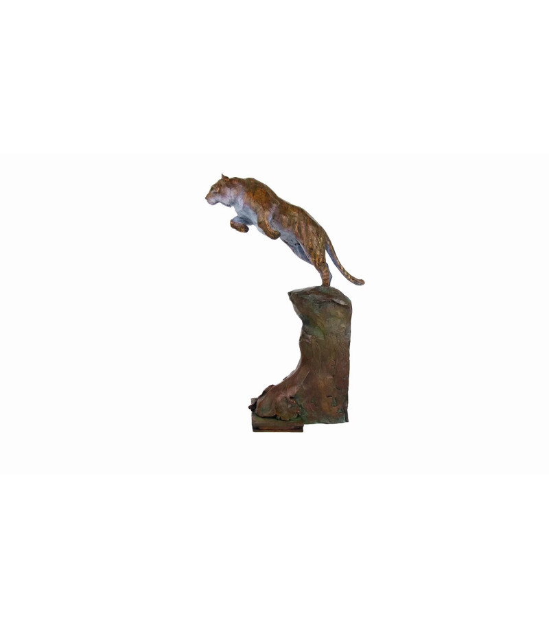 Tigre au bond - jump - bodin - bronze