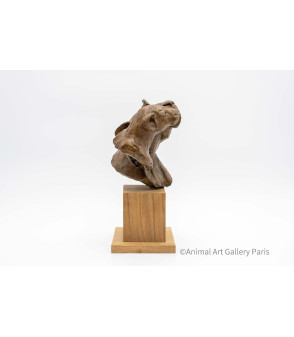 Sculpture bronze lions barbouille Bodin details 4