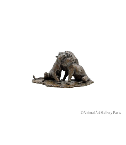 Sculpture_Bronze_Couple_Lion_Lionne_Tendre_homme_Bodin_Artiste_Animalier_3
