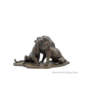 Sculpture_Bronze_Couple_Lion_Lionne_Tendre_homme_Bodin_Artiste_Animalier_4