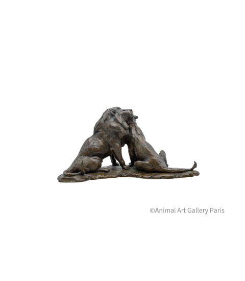 Sculpture_Bronze_Couple_Lion_Lionne_Tendre_homme_Bodin_Artiste_Animalier_9