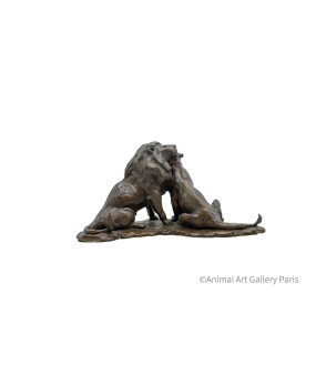 Sculpture_Bronze_Couple_Lion_Lionne_Tendre_homme_Bodin_Artiste_Animalier_9