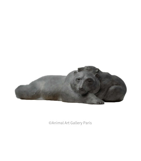 Sculpture bronze ours maternite petit modele Bodin 2