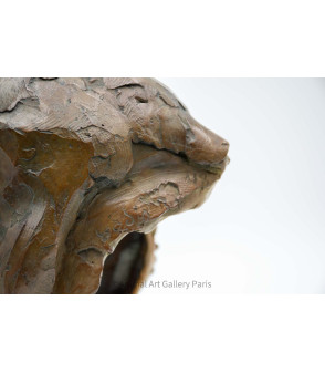 Sculpture bronze tete de lion Bodin 7