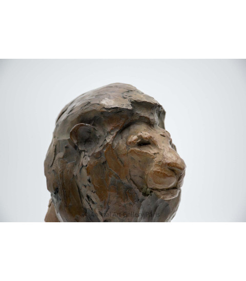 Sculpture bronze tete de lion Bodin 8