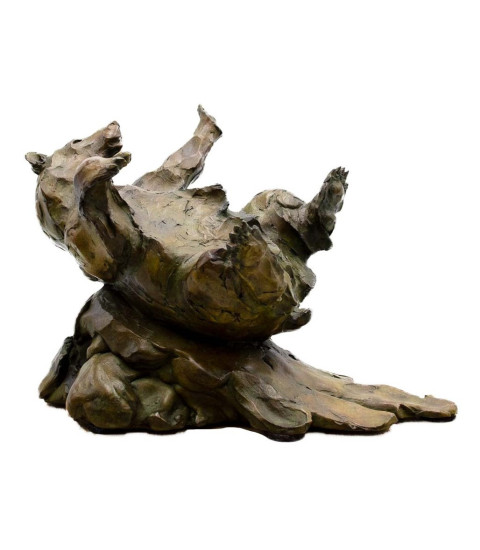 Tobogan, ours en bronze par Jean-Marc Bodin pour Animal Art Gallery Paris