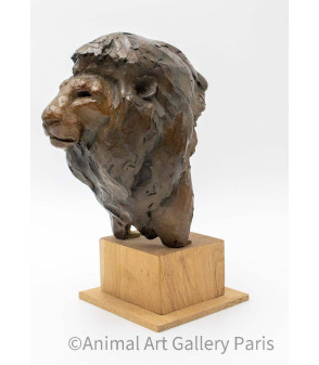 Sculpture bronze tete de lion Bodin 9