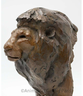 Sculpture bronze tete de lion Bodin 11