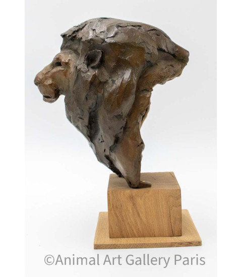 Sculpture bronze tete de lion Bodin 12