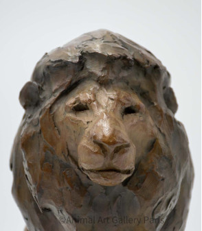Sculpture bronze tete de lion Bodin 2