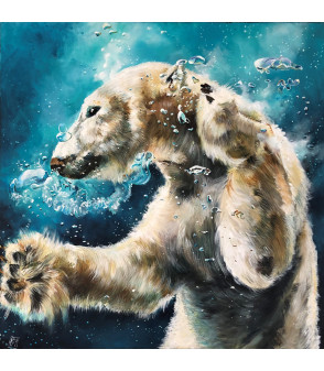 "Profondeur". Ours polaire par Francine Mellier pour Animal Art Gallery Paris