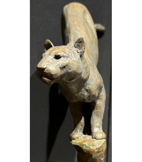 "Saute-Mouton" (puma) sculpture en bronze, par Jean-Marc Bodin pour Animal Art Gallery Paris
