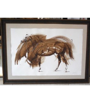 Arabian, cheval de course, par Hubert de Watrigant pour Animal Art Gallery Paris