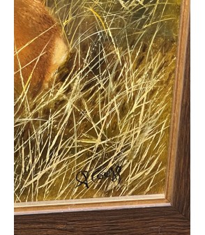 Pierre Couzy chevreuil brocard tableau peinture de chasse art animalier