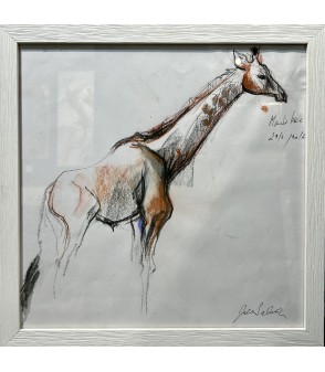 La girafe_Peinture_Encre_Julie_Salmon_Artiste_Animalier_Animal_Art_Gallery_Paris