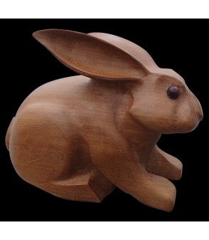 sculpture lapin, sculpture en bois, yann fustec, animal art, art animalier, artiste animalier, lingl rebetez