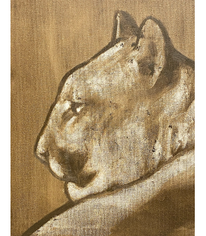 Puma, peinture à l'huile par Igor Ly pour Animal Art Gallery Paris